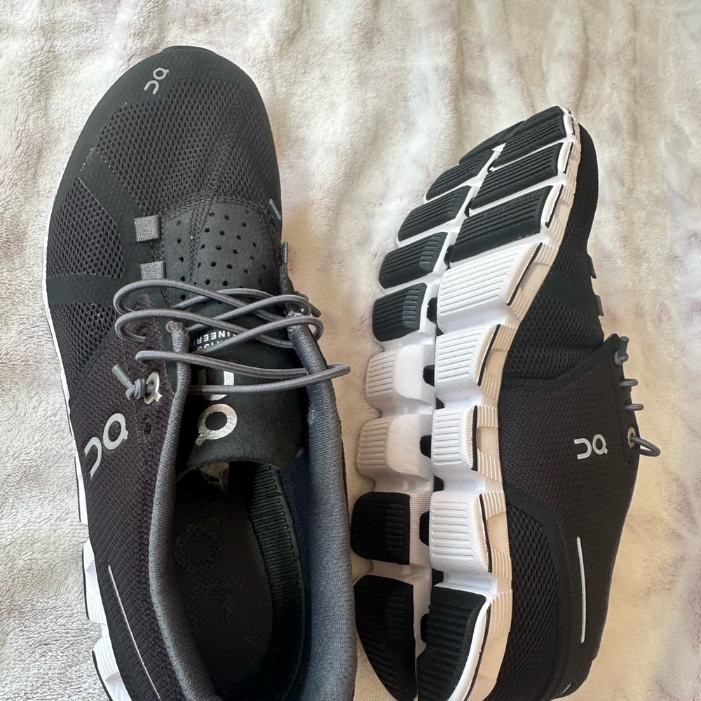 On Running Black and White Athletic Shoes